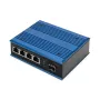 Conmutador de red Digitus 4 puertos Gigabit Ethernet PoE, industrial, no gestionado, 1 uplink SFP