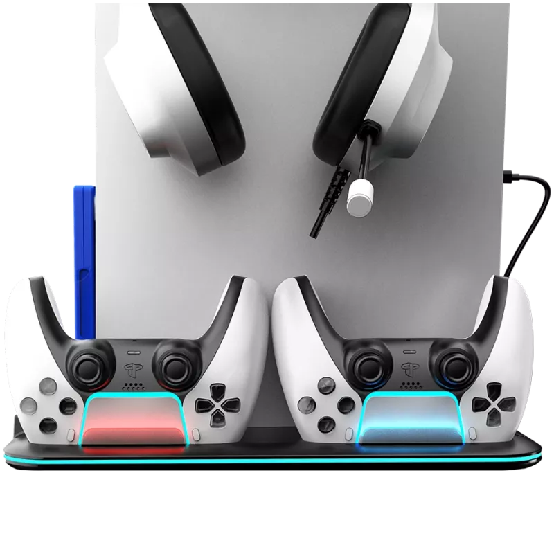 Soporte de refrigeración CANYON CS-51 RGB para PS5 Slim negro con base de carga doble para mandos