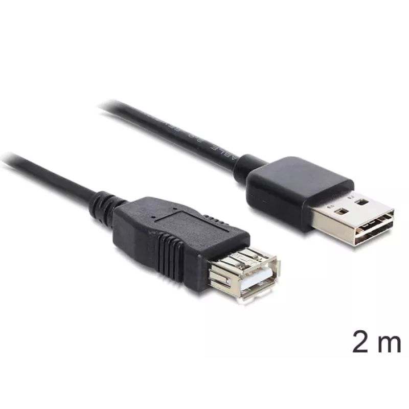 Cable USB DeLOCK EASY-USB 2.0-A 2m negro
