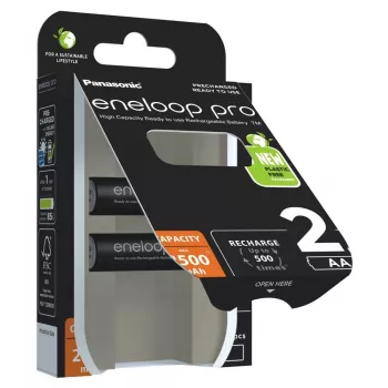Baterías PANASONIC ENELOOP PRO AA 2500 mAh 2 uds. (BK-3HCDE/2CP)