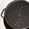 Staub Chistera 40511-472-0 olla asadora 28 cm, redonda, de hierro fundido, 3,7 l, negra