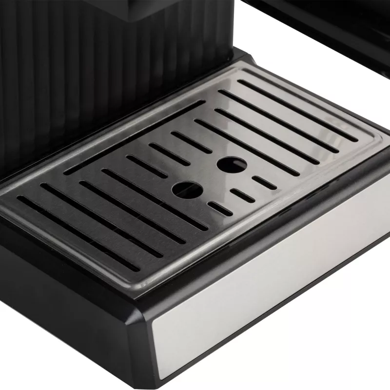 Jata JECA2525 cafetera espresso, 20 bar, 850 W, depósito de agua de 1,8 l, tubo de vapor, negra / acero inoxidable