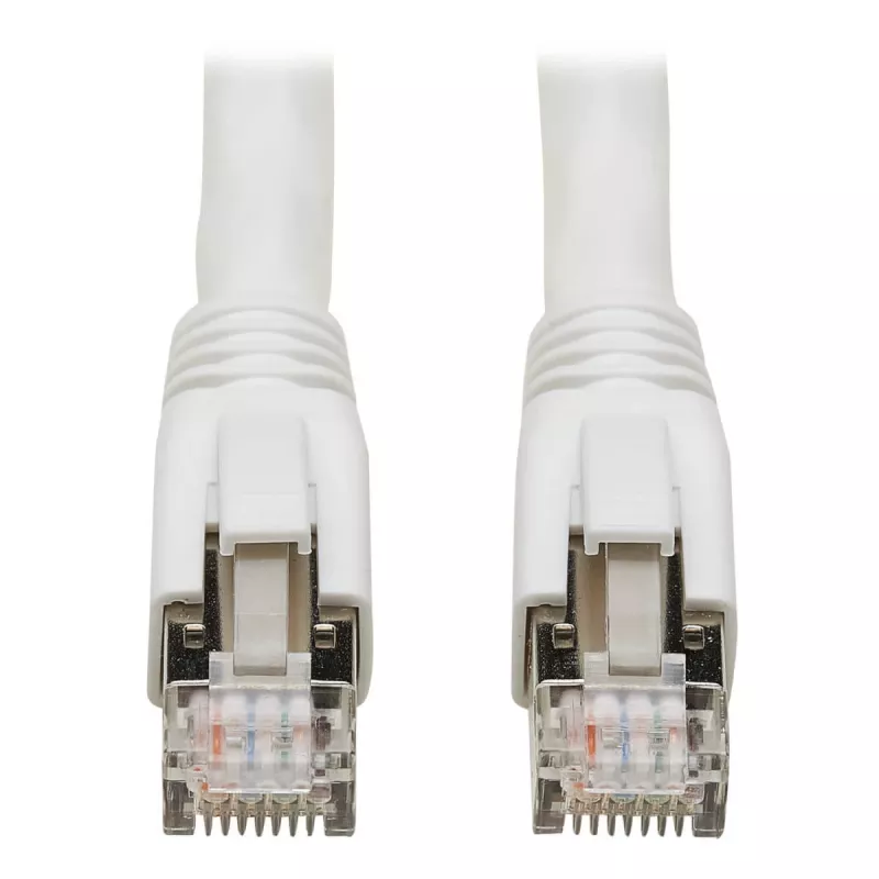 Eaton Tripp Lite Serie Cat8 Cable Ethernet S/FTP apantallado certificado 25G/40G con protección antiacodamiento (RJ45 M/M), PoE, blanco, 1,83 m - Cable de red - RJ-45 (M) a RJ-45 (M) - 1,829 m - S/FT