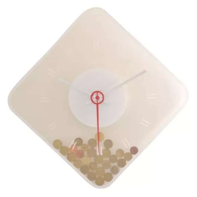 NeXtime Reloj 3006 Coins, 35x35 cm, pared, transparente