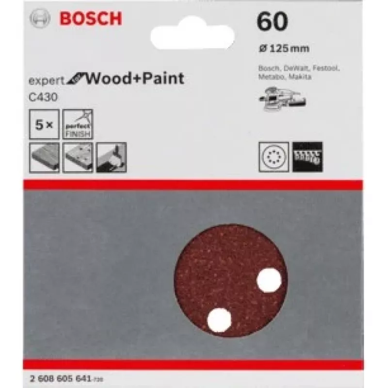 Discos de lijar Bosch C430 Expert para madera y barniz