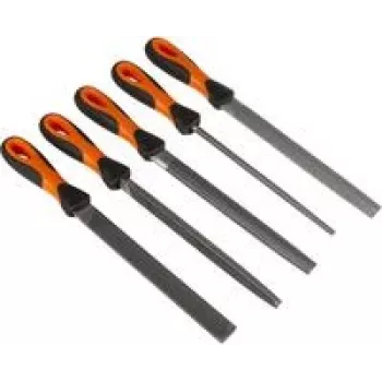 Set de limas BAHCO 1-477-08-2-2 — 5 limas de mano, 200 mm de picado