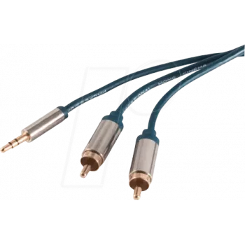 shiverpeaks SP30833-schlank cable de audio 3 m 3,5 mm a 2 x RCA azul - cromo (SP30833-schlank)