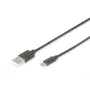 Cable de conexión USB Assmann, Type-A - Micro B, M/M, 1,0 m, compatible con USB 2.0, UL, negro (AK-300127-010-S)