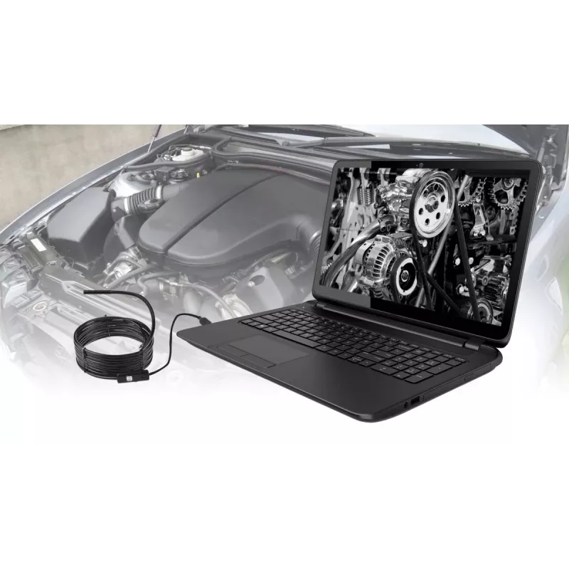 Endoscopio USB MEDIA-TECH ENDOSCOPE 66° CMOS, 640x480 30fps, IP67, 6 LEDs, imán y gancho