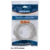 Cable de parcheo de red Intellinet, Cat6, 0,5 m, gris, CCA, U/UTP, PVC, RJ45, contactos dorados, protección de lengüeta, protección antiacodamiento moldeada, garantía de por vida