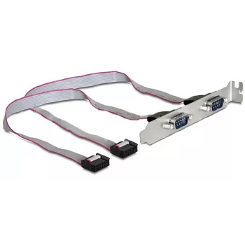 Delock Chapa de ranura, 2 x puerto serie (DB9 macho), 40 cm