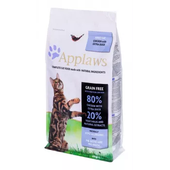 Comida seca para gatos Applaws Huhn con Ente 2 kg – alimento completo sin cereales para gatos adultos, 36,5 % proteína, 16 % grasa