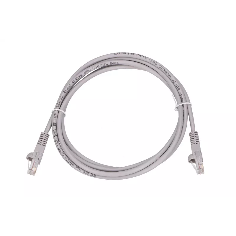 Cable de parcheo LAN Extralink Cat.5e UTP 2 m, RJ-45 a RJ-45, gris