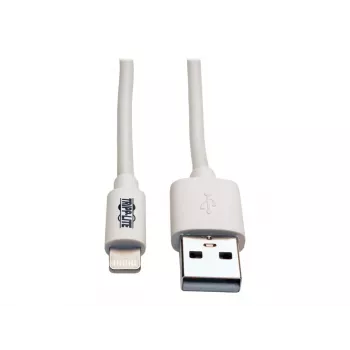 Eaton Tripp Lite Series cable USB-A a Lightning de sincronización/carga (M/M) - certificado MFi, blanco, 6 ft. (1,8 m) - cable de datos/alimentación - USB macho a Lightning