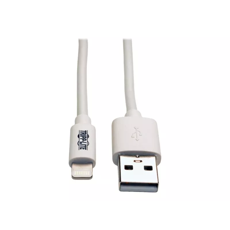 Eaton Tripp Lite Series cable USB-A a Lightning de sincronización/carga (M/M) - certificado MFi, blanco, 6 ft. (1,8 m) - cable de datos/alimentación - USB macho a Lightning