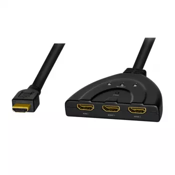 LogiLink - Divisor/conmutador de vídeo/audio - 3 x HDMI - Sobremesa