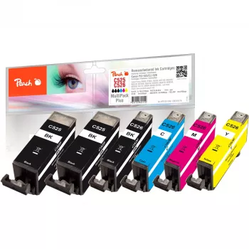 Cartucho de tinta Peach PI100-249 6 uds. compatible negro, cian, magenta, negro foto, amarillo