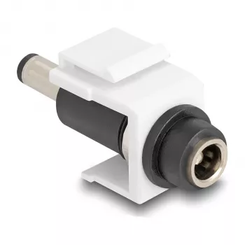 Módulo Keystone DeLOCK DC 5,5 x 2,1 mm conector hembra a conector macho blanco