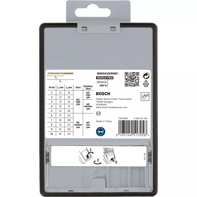 Juego de brocas helicoidales HSS Bosch 2607019925