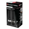 Juego de molinillos de sal eléctricos Russell Hobbs 28010-56 (alta calidad, automático, molienda ajustable, luz en la base, diseño metal negro) Molinillo de pimienta