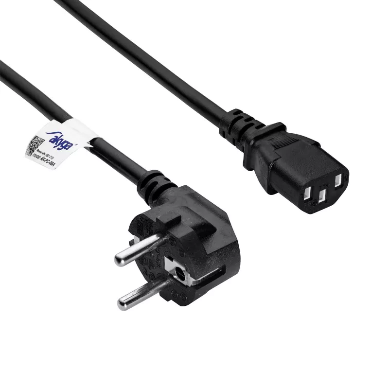 Akyga AK-PC-06A cable de alimentación CEE 7/7 a IEC C13, 3 m, negro