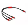 Cable de carga USB DeLOCK 86710 3 en 1 USB Type-C a Lightning Micro USB 30 cm negro rojo