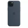 Apple Funda de silicona con MagSafe para iPhone 15 Plus - Azul tormenta