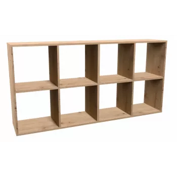 Estantería de salón Top e Shop MALAX 2X4 ARTISAN, madera natural, 8 baldas, 1470×300×750 mm