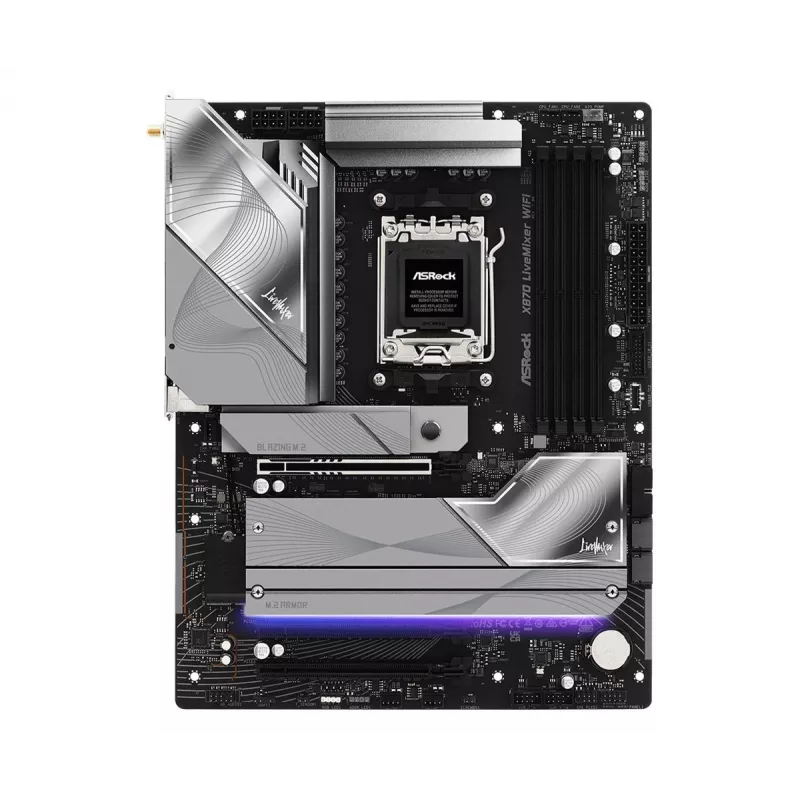 Placa base ASROCK X870 (socket AM5, ATX, DDR5, 4 ranuras de memoria, X870LIVEMIXERWIFI)