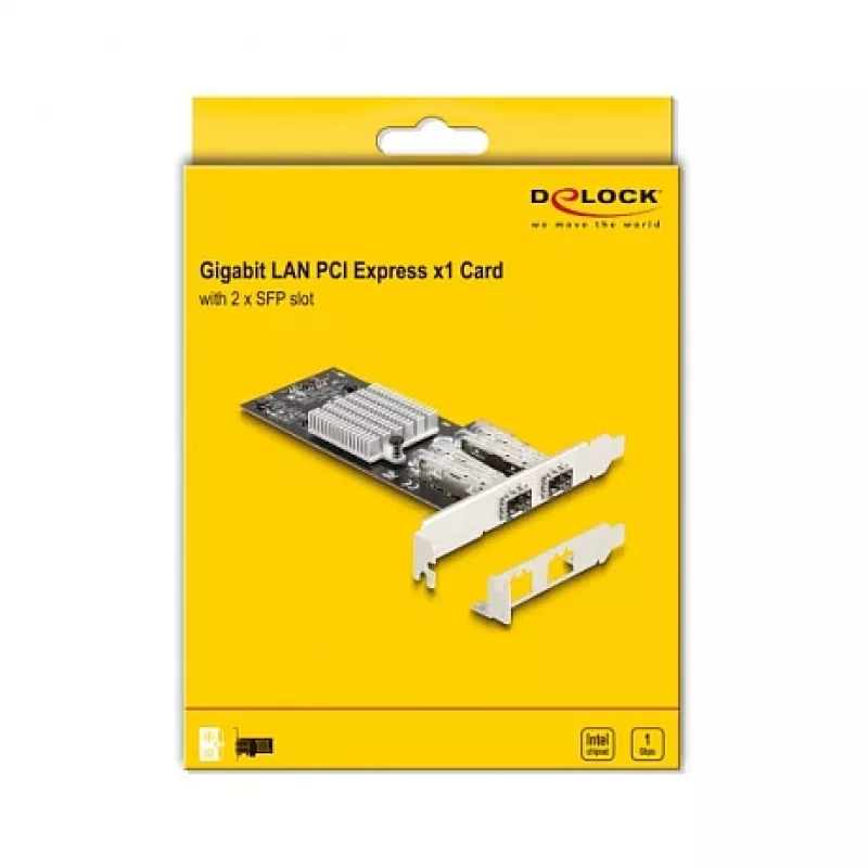 Tarjeta de red DeLOCK 88336 PCI Express x1, 2 x SFP Gigabit LAN