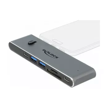 Docking station DeLOCK Dual USB Type-C con HDMI USB 3.2 SD PD 3.0