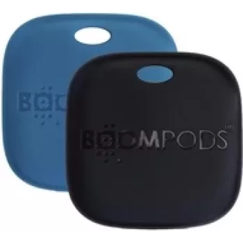 Pack dúo de etiquetas recargables Boompods Boomtag TARRE2 — azul y negro