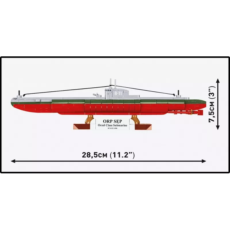 Maqueta de plástico Cobi submarino polaco ORP Sęp escala 1:300 (COBI-4856)