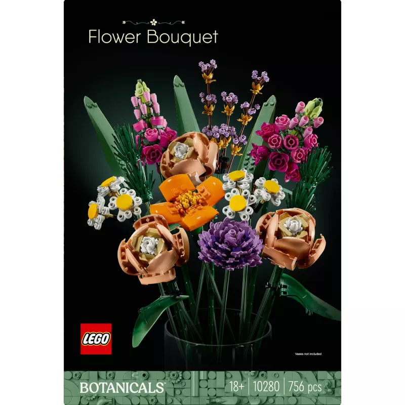 LEGO 10280 Icons Ramo de flores Set de flores artificiales para adultos Accesorios decorativos para el hogar Idea de regalo para mujeres hombres Ella y Él esposa o marido
