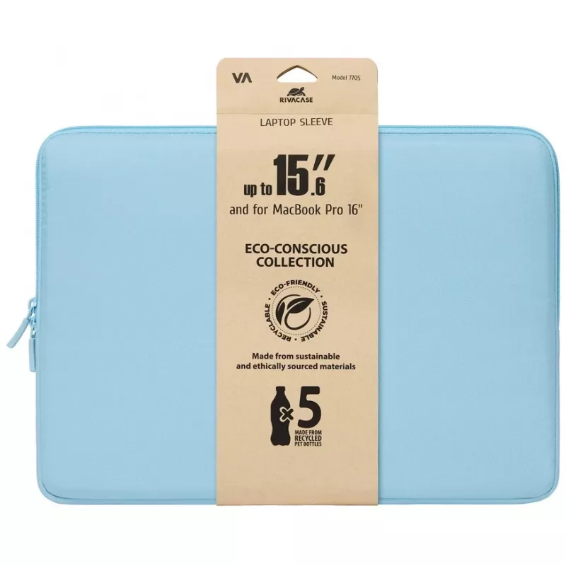 Funda para portátil Rivacase Riva Szuzuka 15,6 pulgadas Azul pastel, funda protectora acolchada