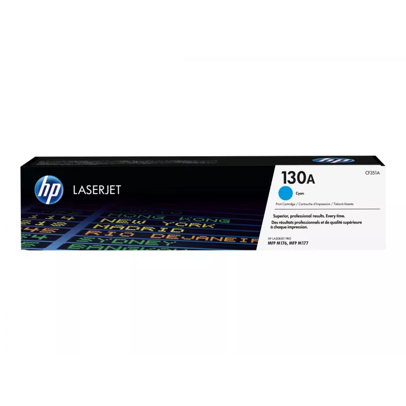 Cartucho de tóner original HP 130A cian LaserJet, 1000 páginas, cian, 1 ud.