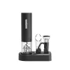 Sacacorchos eléctrico Maestro MR-1623 abrebotellas inalámbrico recargable por USB, negro, set con 5 accesorios