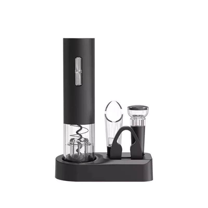 Sacacorchos eléctrico Maestro MR-1623 abrebotellas inalámbrico recargable por USB, negro, set con 5 accesorios