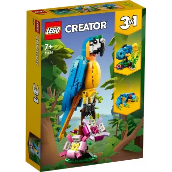 LEGO set de construcción loro exótico 31136 — modelo de exposición Creator, 253 piezas, 220×120×110 mm