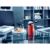 Vaso térmico Leifheit 03245 acero inoxidable 350 ml, doble pared, a prueba de fugas, tapa abatible, negro/rojo