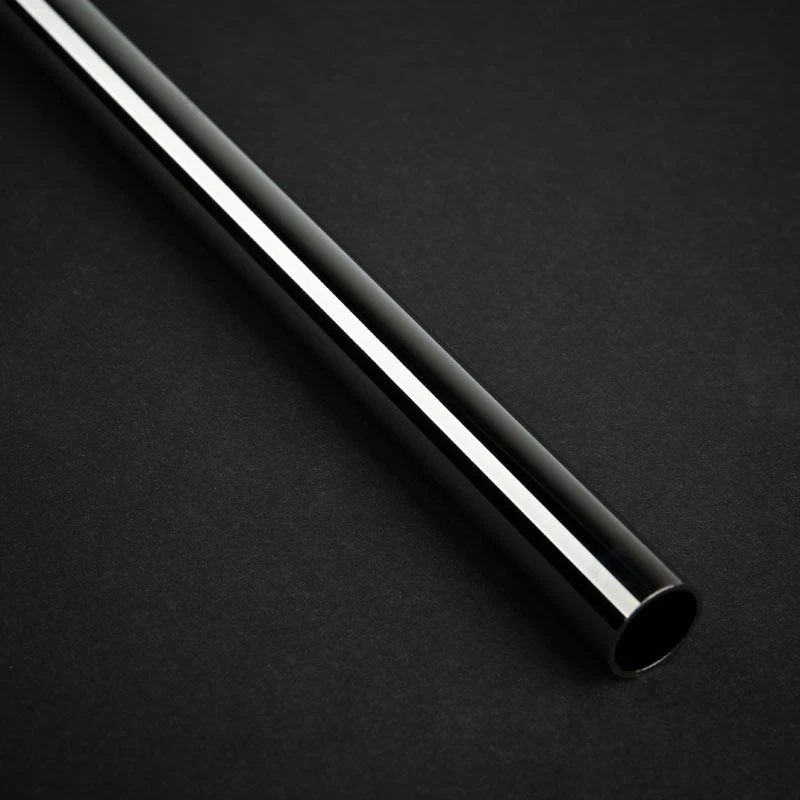 Tubo rígido de latón sin bisel Bitspower 12mm DE, 500mm - brillo negro