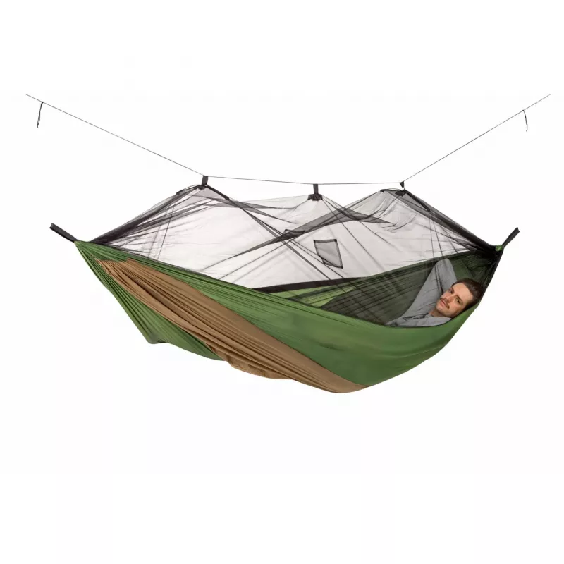 Hamaca mosquitera Adventure Thermo AZ-1030430, hamaca de camping Verde/Marrón