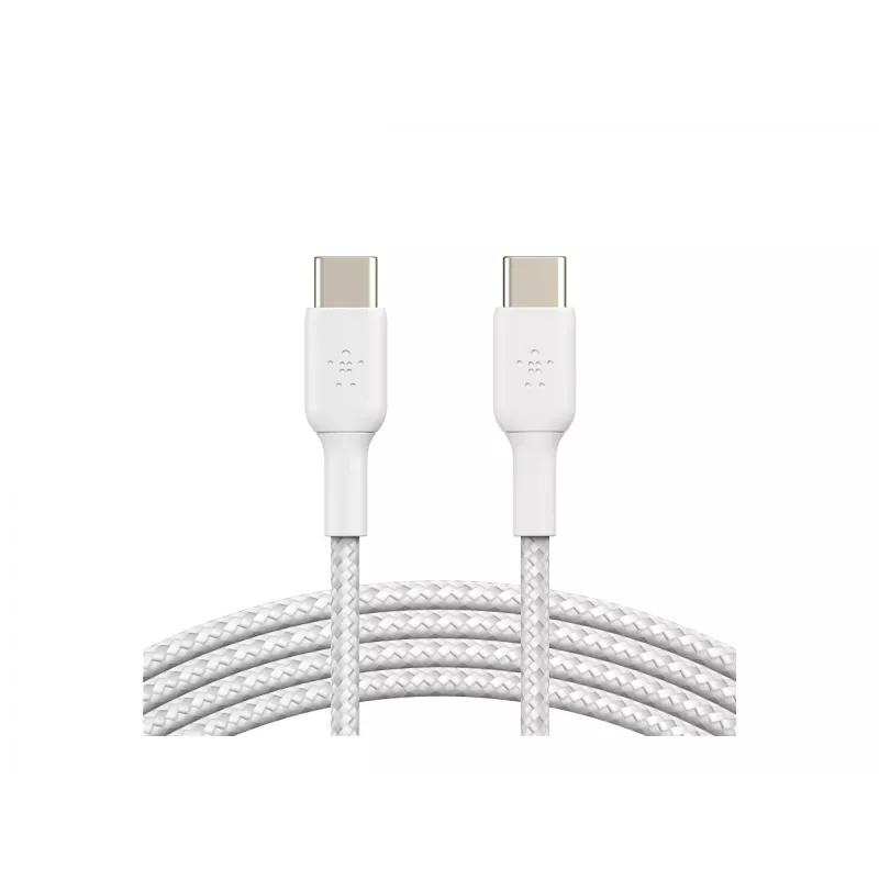 Cable trenzado USB-C a USB-C 1 m blanco