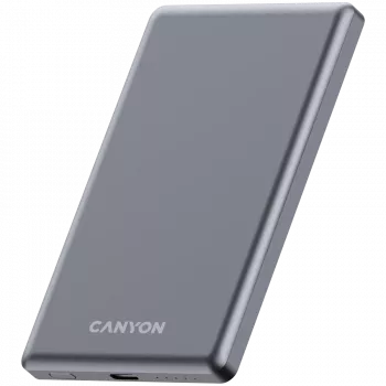 Canyon OnPower 505 - batería externa - 5.000 mAh - entrada USB-C - salida USB-C PD 20W + Wireless Magnet 1