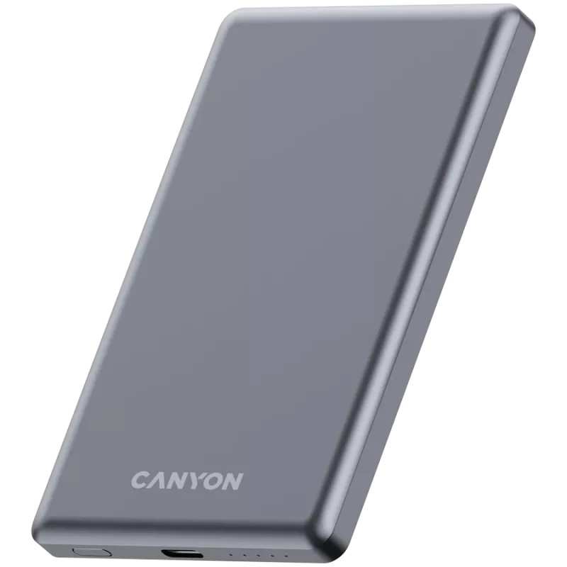Canyon OnPower 505 - batería externa - 5.000 mAh - entrada USB-C - salida USB-C PD 20W + Wireless Magnet 1