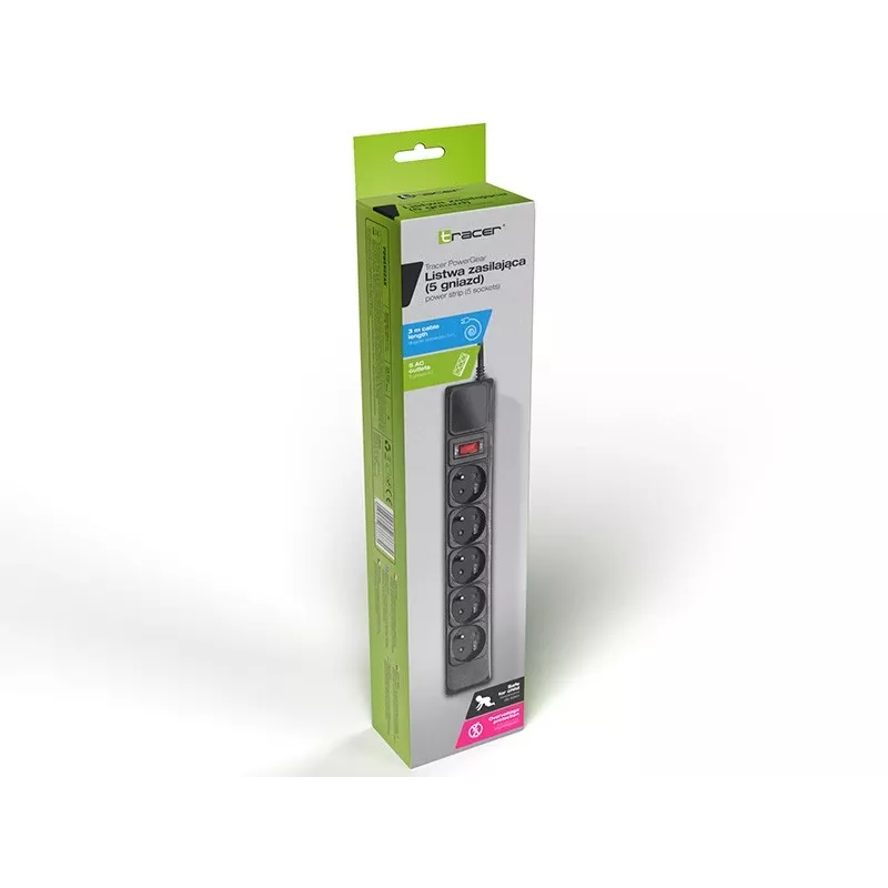 Tracer PowerWatch negro 5 tomas AC 3 m Type-C