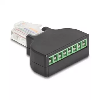 Adaptador de cable DeLOCK 90654 RJ45 bloque de conexión de 8 pines negro