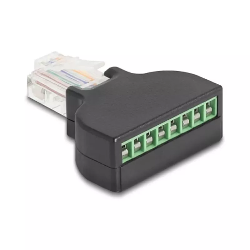 Adaptador de cable DeLOCK 90654 RJ45 bloque de conexión de 8 pines negro