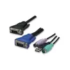 Conmutador KVM Intellinet 8 puertos para rack, combo USB + PS/2, visualización en pantalla, cables incluidos (conector europeo de 2 pines)