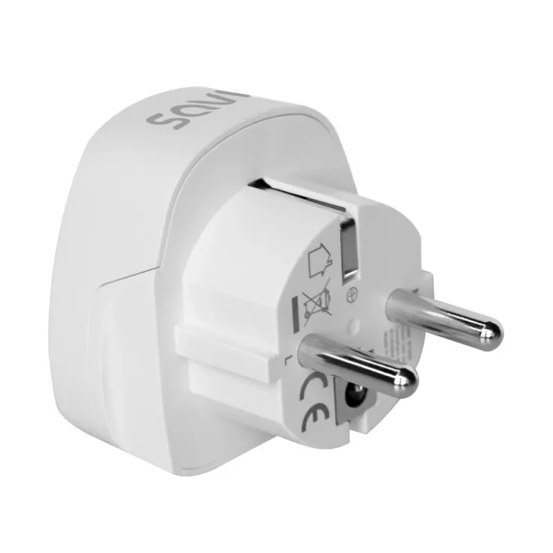 Adaptador de viaje SAVIO AP-01, enchufe US – conector EU